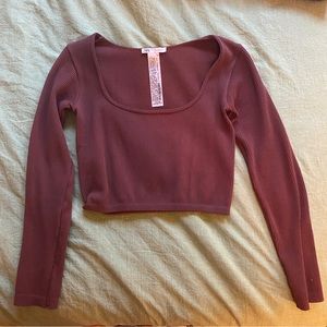 Zara seamless crop top in chocolate